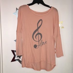 Orange Treble Clef Music Graphic T-Shirt